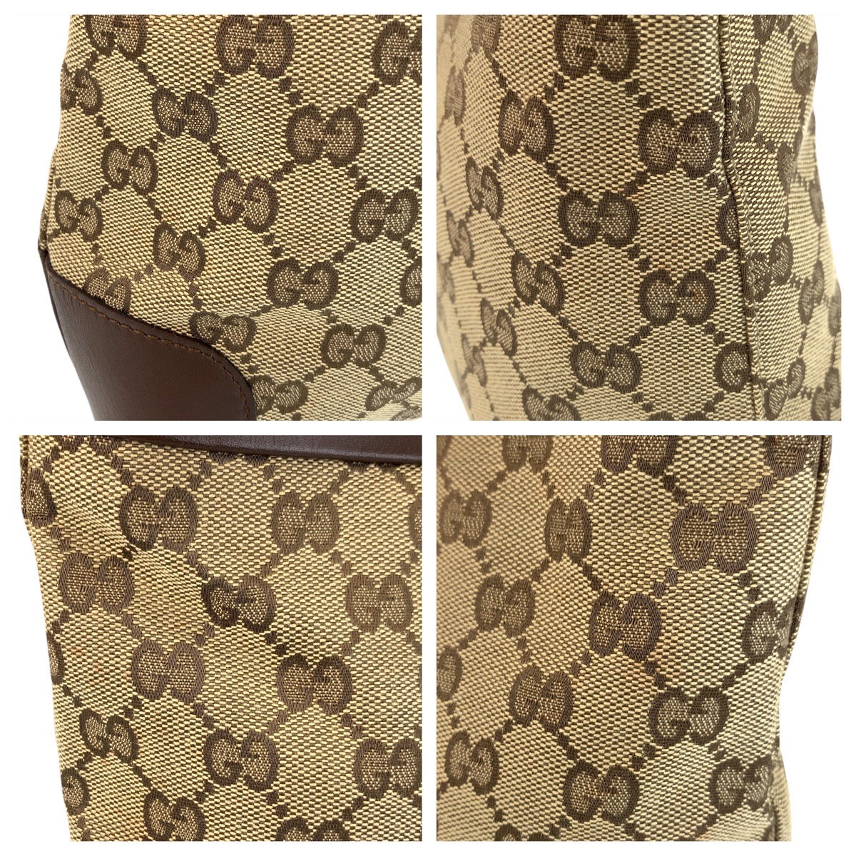 16696
GUCCI グッチ ベージュ ブラウン ゴールド金具 GGキャンバス / レザー 002 1119 トートバッグ ショルダーバッグ  レディース