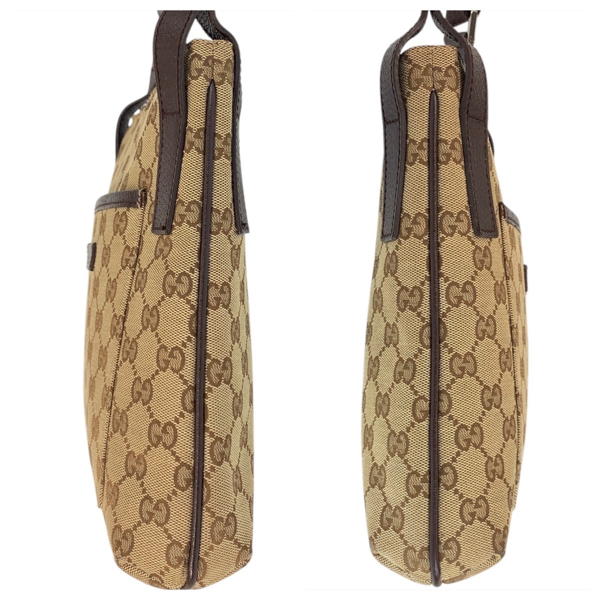 16697
GUCCI グッチ ベージュ ブラウン GGキャンバス / レザー 122793 ショルダーバッグ ポシェット  レディース