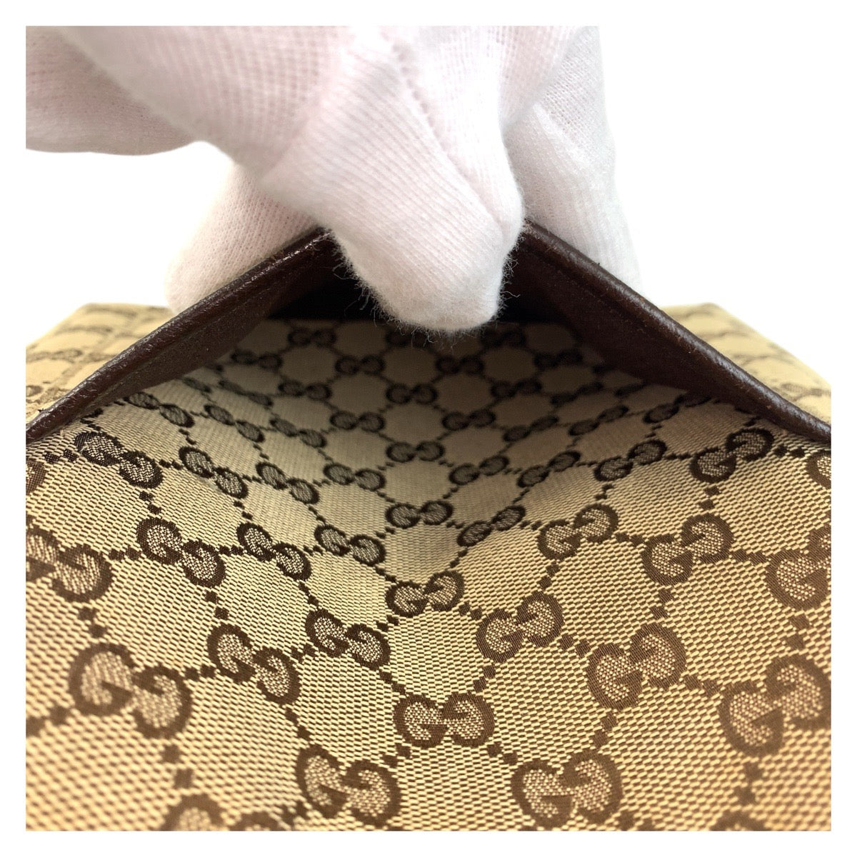 16697
GUCCI グッチ ベージュ ブラウン GGキャンバス / レザー 122793 ショルダーバッグ ポシェット  レディース
