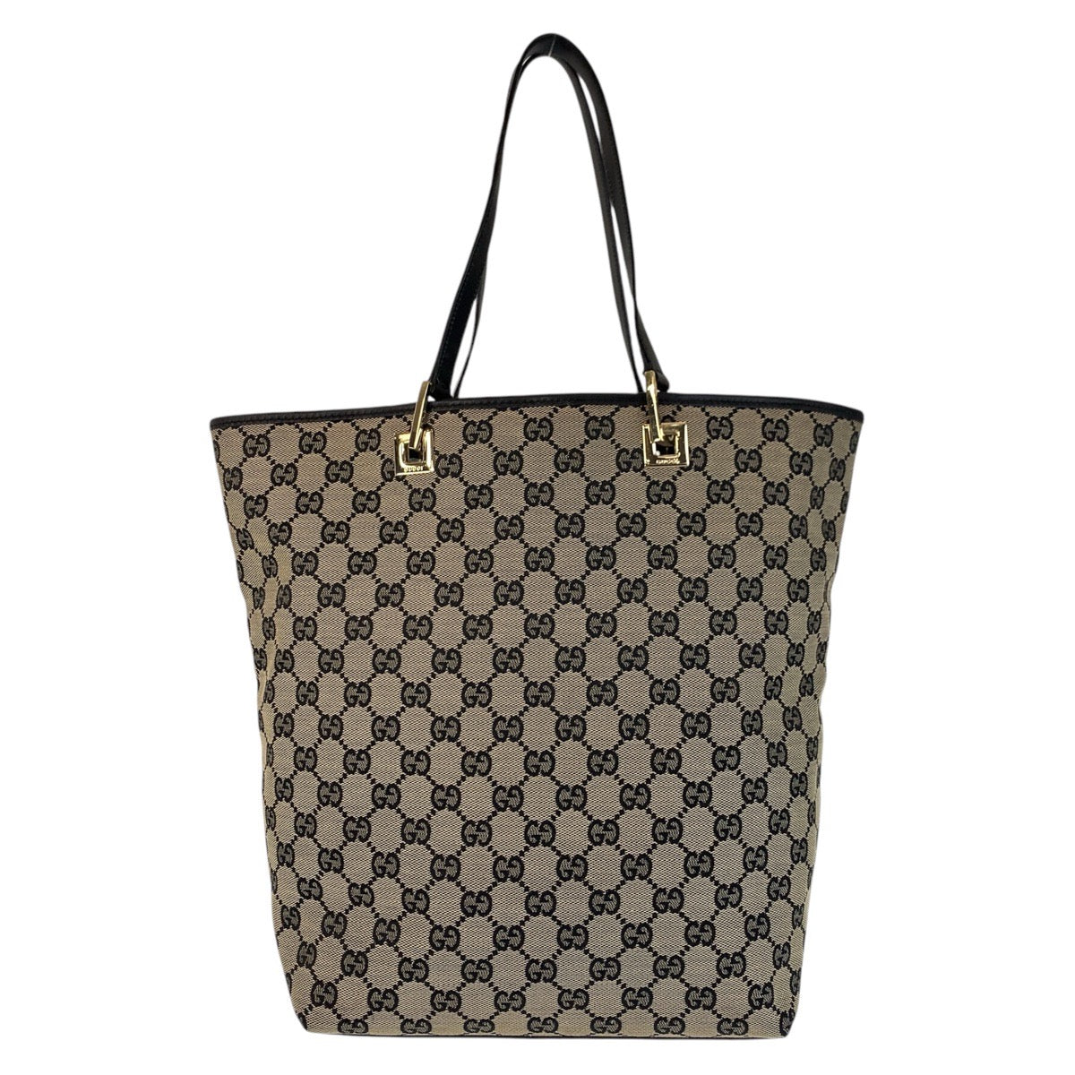 16698
GUCCI グッチ ベージュ ブラック 黒 ゴールド金具 GGキャンバス / レザー 002 1098 トートバッグ ショルダーバッグ  レディース ABP30
