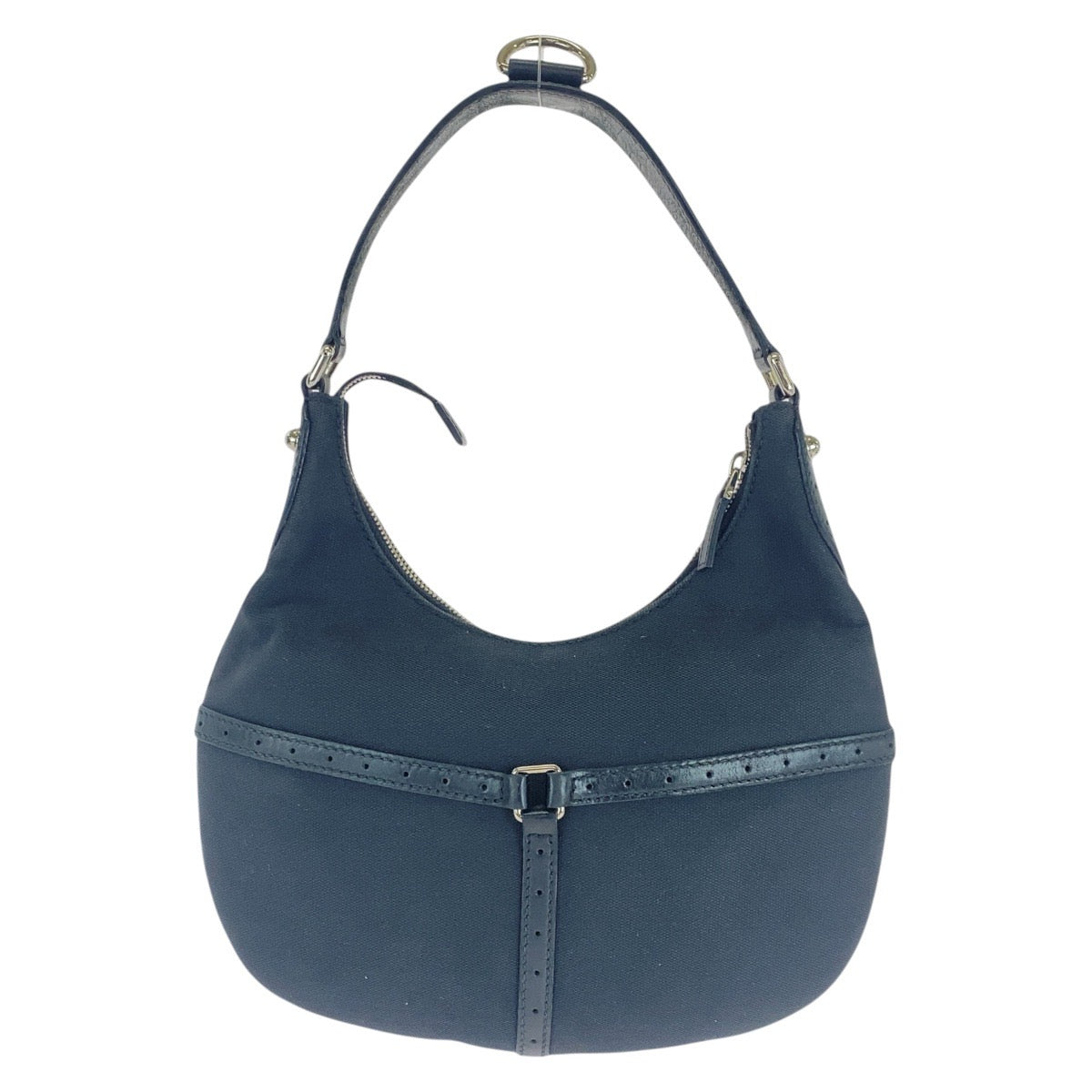 16700
GUCCI グッチ インターロッキング ブラック 黒 シルバー金具 キャンバス / レザー 114869 ショルダーバッグ ホーボー  レディース AB34