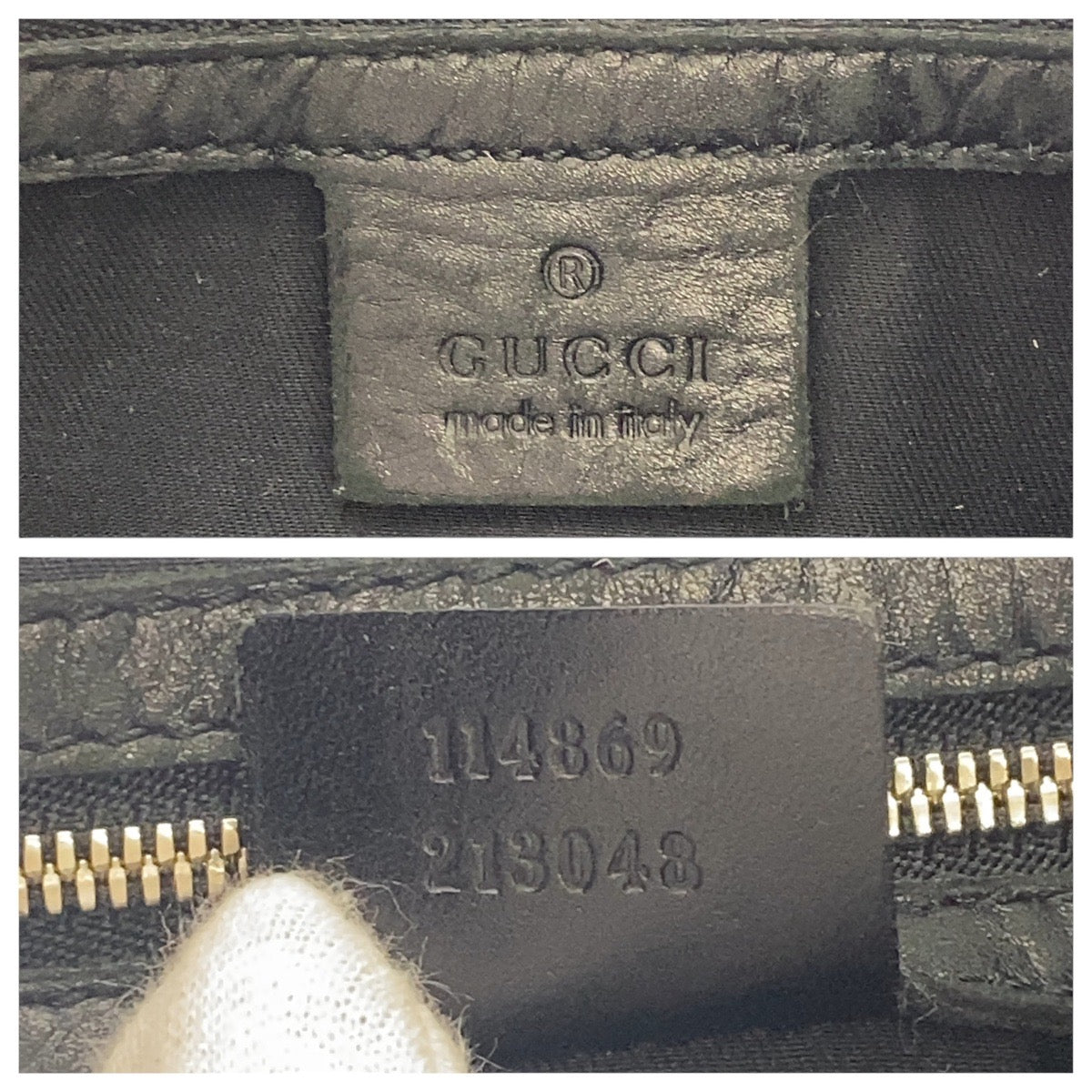 16700
GUCCI グッチ インターロッキング ブラック 黒 シルバー金具 キャンバス / レザー 114869 ショルダーバッグ ホーボー  レディース AB34