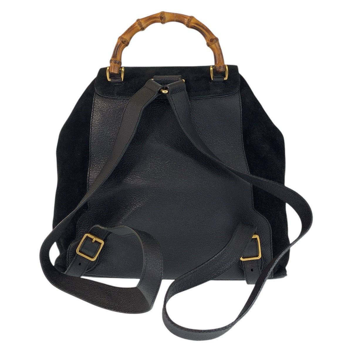 16703
GUCCI グッチ バンブー ブラック 黒 ゴールド金具 スウェード / レザー 003 2058 0016 リュック バックパック  レディース AB34