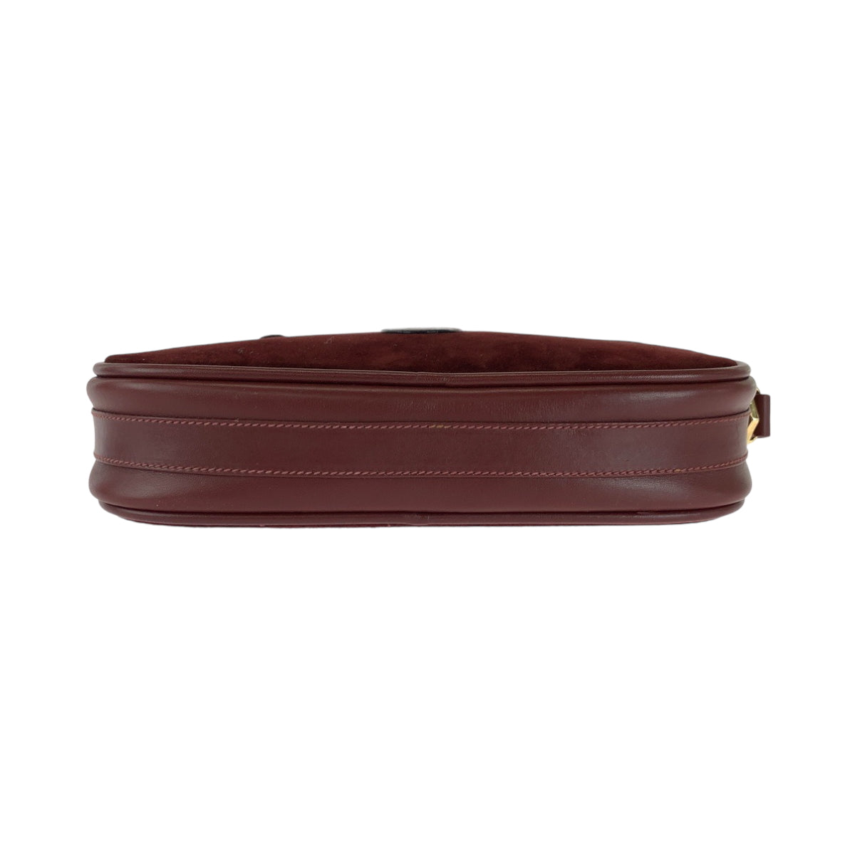 16707
CARTIER カルティエ ヴィンテージ マストライン ボルドー ゴールド金具 スウェード ショルダーバッグ ポシェット  レディース A38