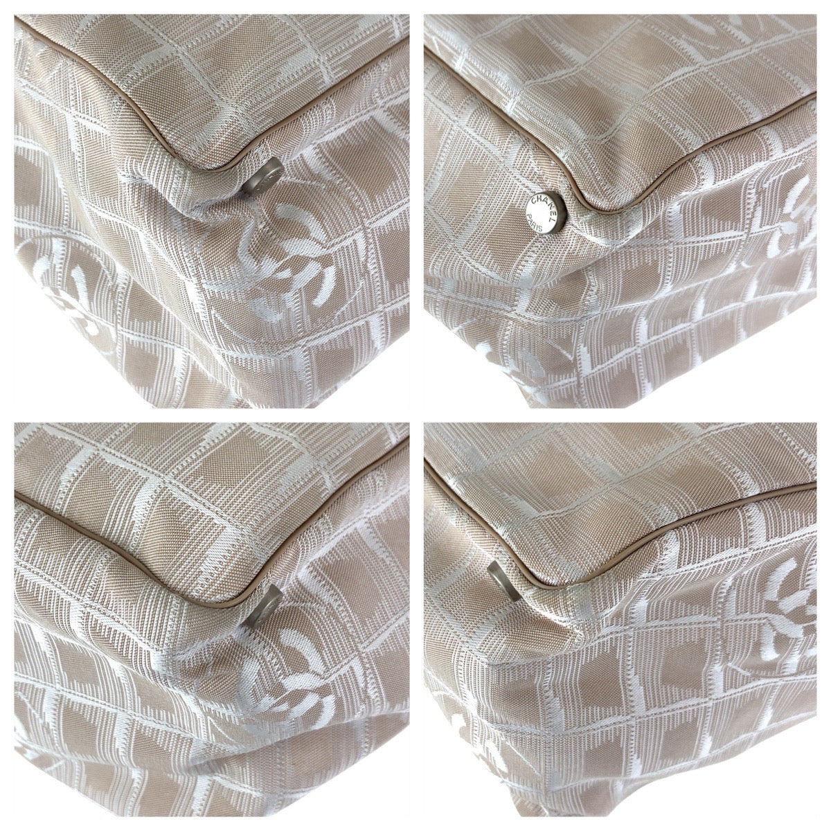 16710
CHANEL シャネル ニュートラベルライン ベージュ シルバー金具 キャンバス / レザー トートバッグ ショルダーバッグ  レディース