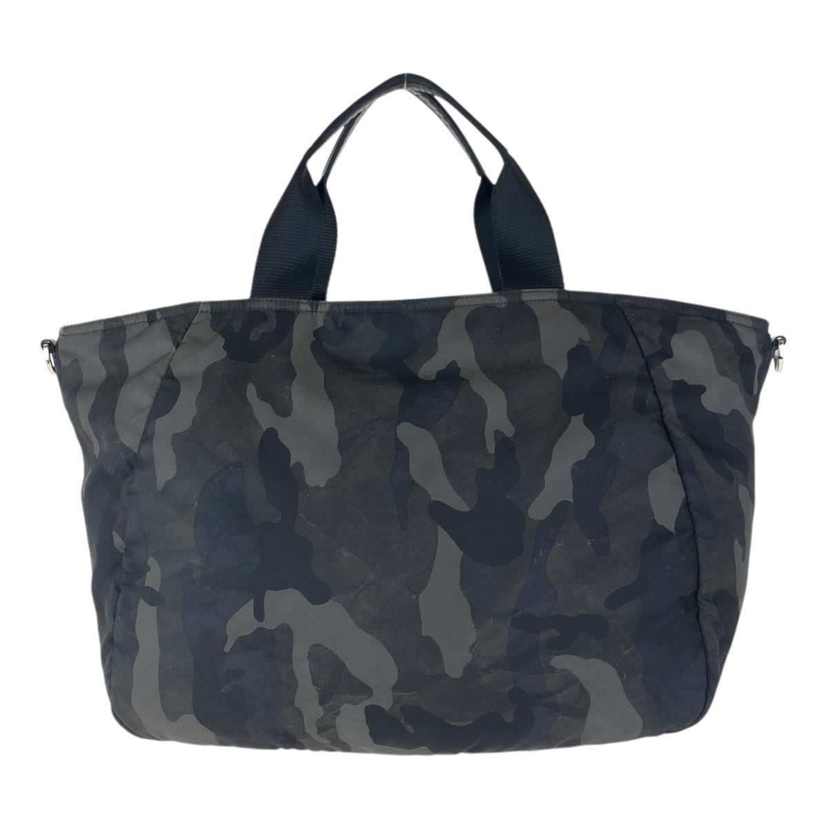 16716
PRADA プラダ テスート カモフラ 三角ロゴプレート カーキ シルバー金具 ナイロン トートバッグ ショルダーバッグ 2way  メンズ ABP54