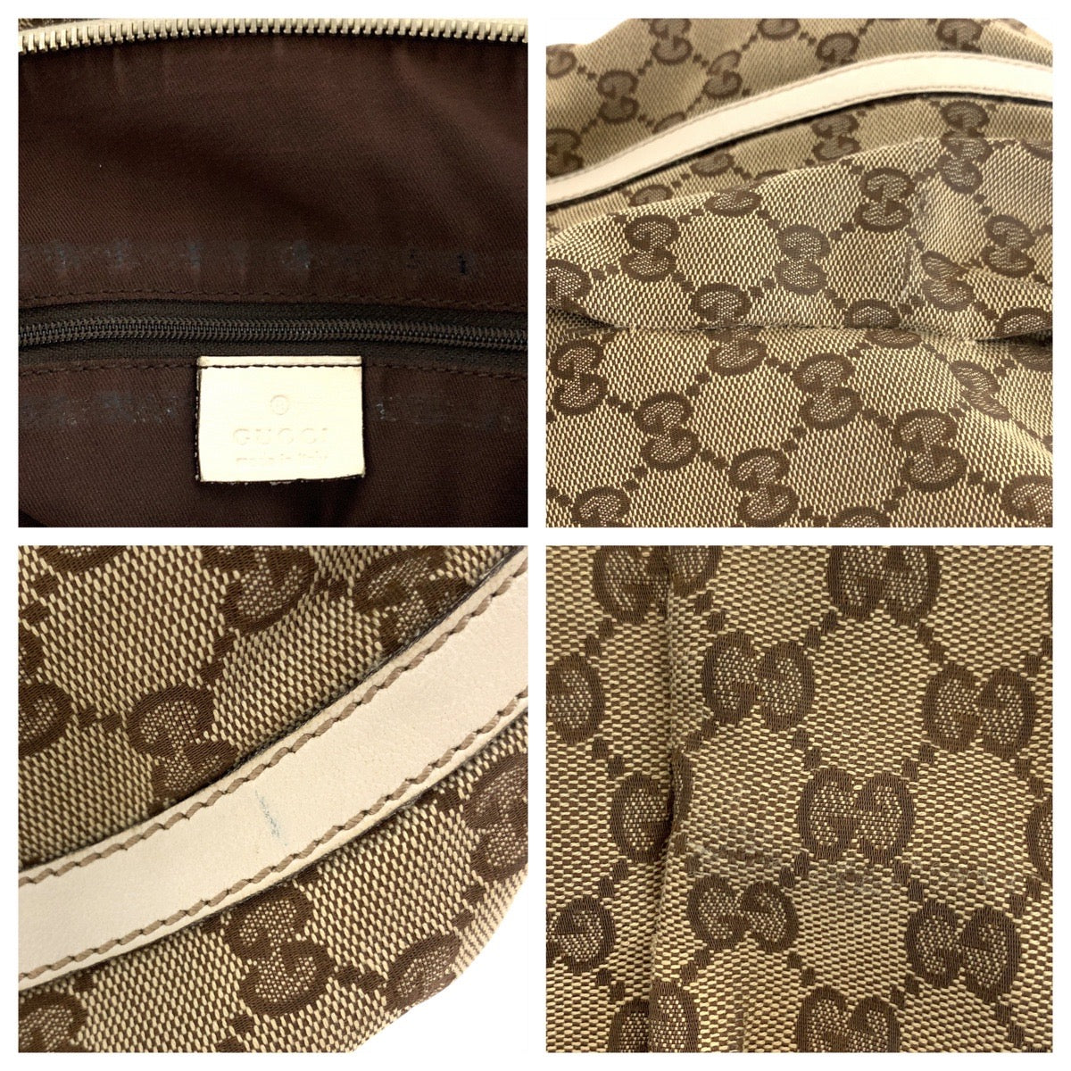 16717
GUCCI グッチ アビー ベージュ アイボリー ゴールド金具 GGキャンバス / レザー 204940 ショルダーバッグ メッセンジャーバッグ  レディース AB30