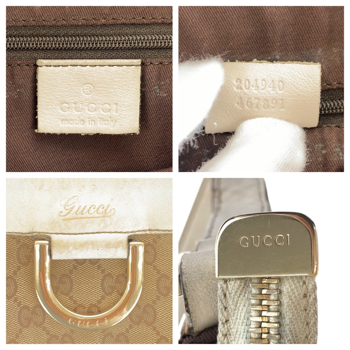 16717
GUCCI グッチ アビー ベージュ アイボリー ゴールド金具 GGキャンバス / レザー 204940 ショルダーバッグ メッセンジャーバッグ  レディース AB30