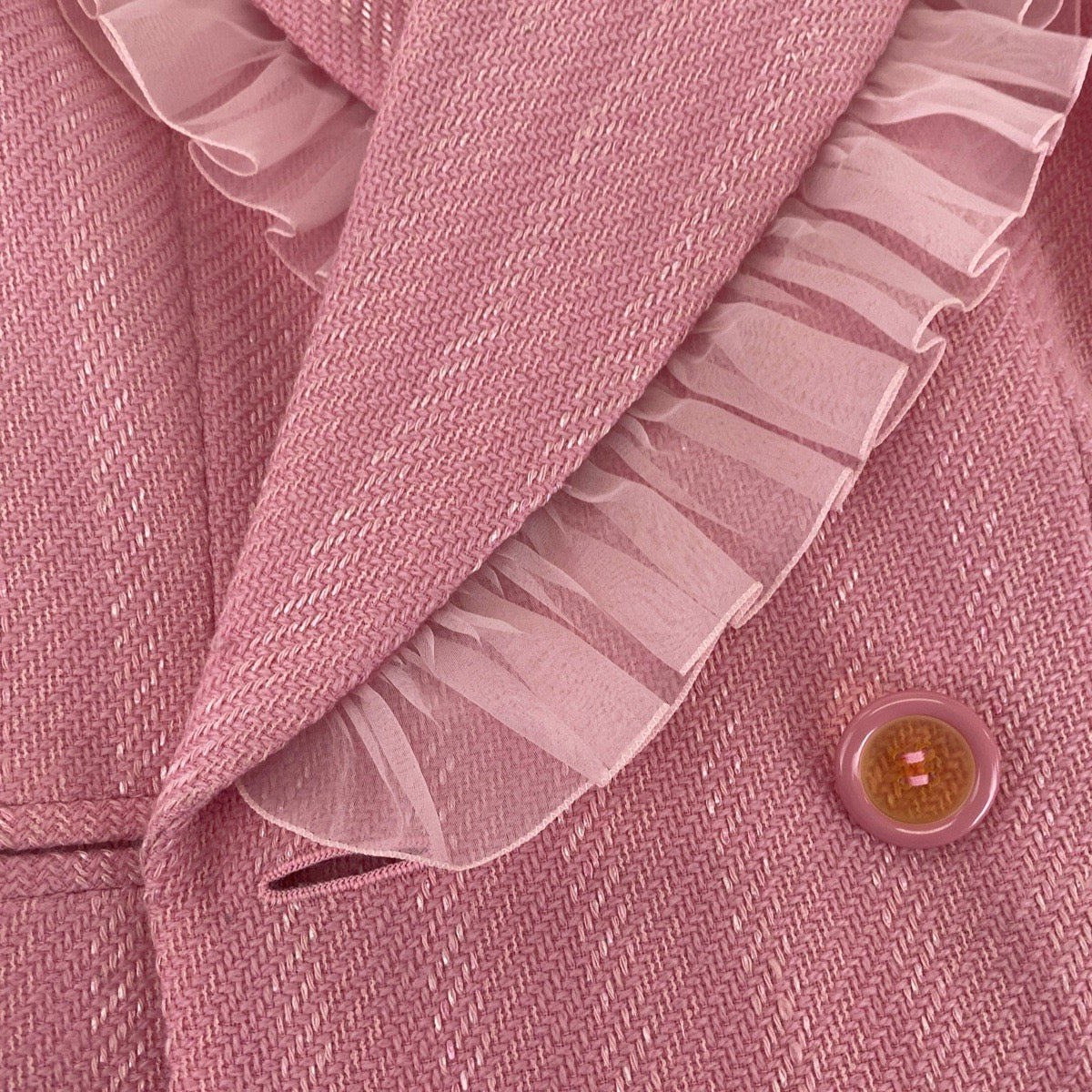 16720
Dior ディオール ヴィンテージ フリル ピンク ウール フリル ジャケット レディース A66