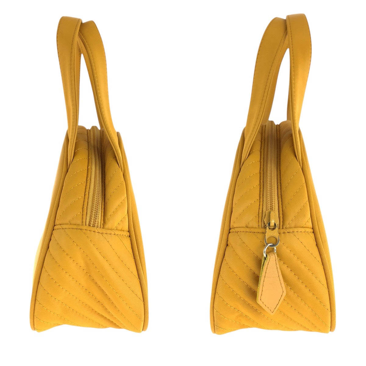 16724
YVES SAINT LAURENT イヴ サンローラン ヴィンテージ YSL イエロー ナイロン ハンドバッグ  レディース ABP16