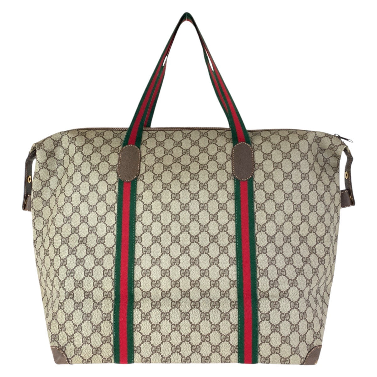 16729
GUCCI グッチ ヴィンテージ シェリーライン オールドグッチ ベージュ ブラウン ゴールド金具 GGスプリームキャンバス / レザー 012 39 621 トートバッグ ボストンバッグ  レディース ABP54