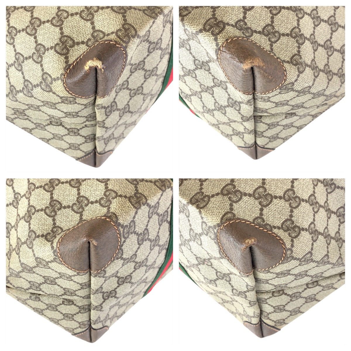 16729
GUCCI グッチ ヴィンテージ シェリーライン オールドグッチ ベージュ ブラウン ゴールド金具 GGスプリームキャンバス / レザー 012 39 621 トートバッグ ボストンバッグ レディース ABP54