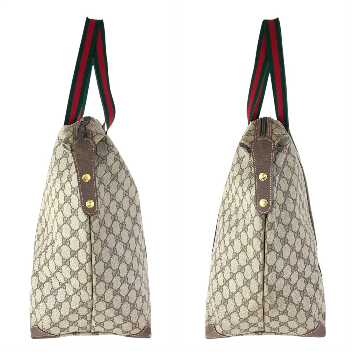 16729
GUCCI グッチ ヴィンテージ シェリーライン オールドグッチ ベージュ ブラウン ゴールド金具 GGスプリームキャンバス / レザー 012 39 621 トートバッグ ボストンバッグ  レディース ABP54
