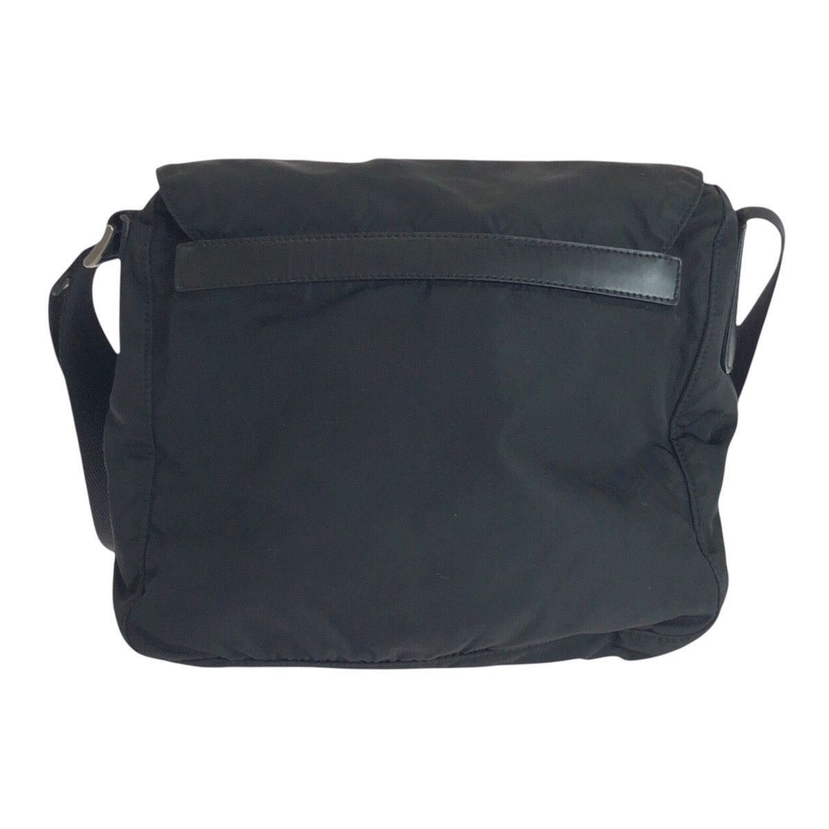 16730
PRADA プラダ テスート 三角ロゴプレート ブラック 黒 シルバー金具 ナイロン / レザー ショルダーバッグ ポシェット レディース AB32