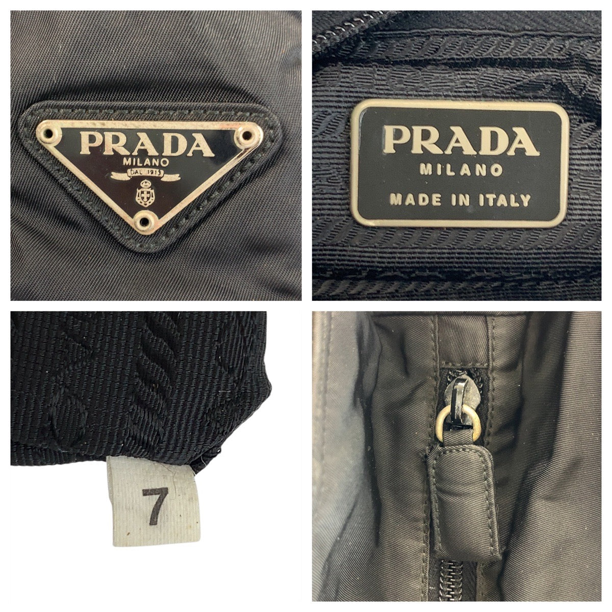 16732
PRADA プラダ テスート 三角ロゴプレート ブラック 黒 シルバー金具 ナイロン トートバッグ ショルダーバッグ  レディース AB27