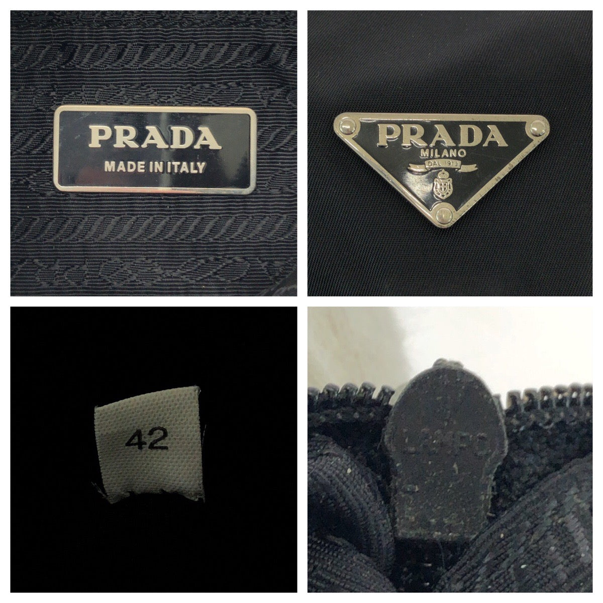 16733
PRADA プラダ テスート 三角ロゴプレート ブラック 黒 シルバー金具 ナイロン ショルダーバッグ ポシェット  レディース ABP39