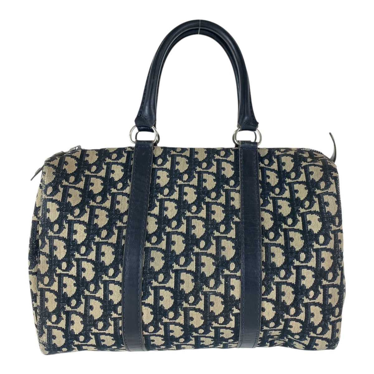 16737
Christian Dior クリスチャンディオール ヴィンテージ トロッター ネイビー シルバー金具 キャンバス / レザー ハンドバッグ ボストンバッグ  レディース