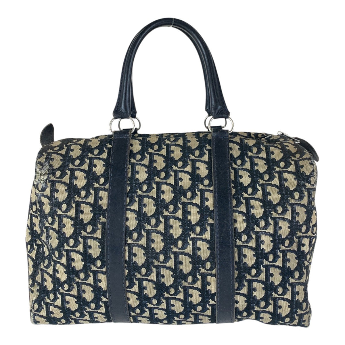 16737
Christian Dior クリスチャンディオール ヴィンテージ トロッター ネイビー シルバー金具 キャンバス / レザー ハンドバッグ ボストンバッグ  レディース