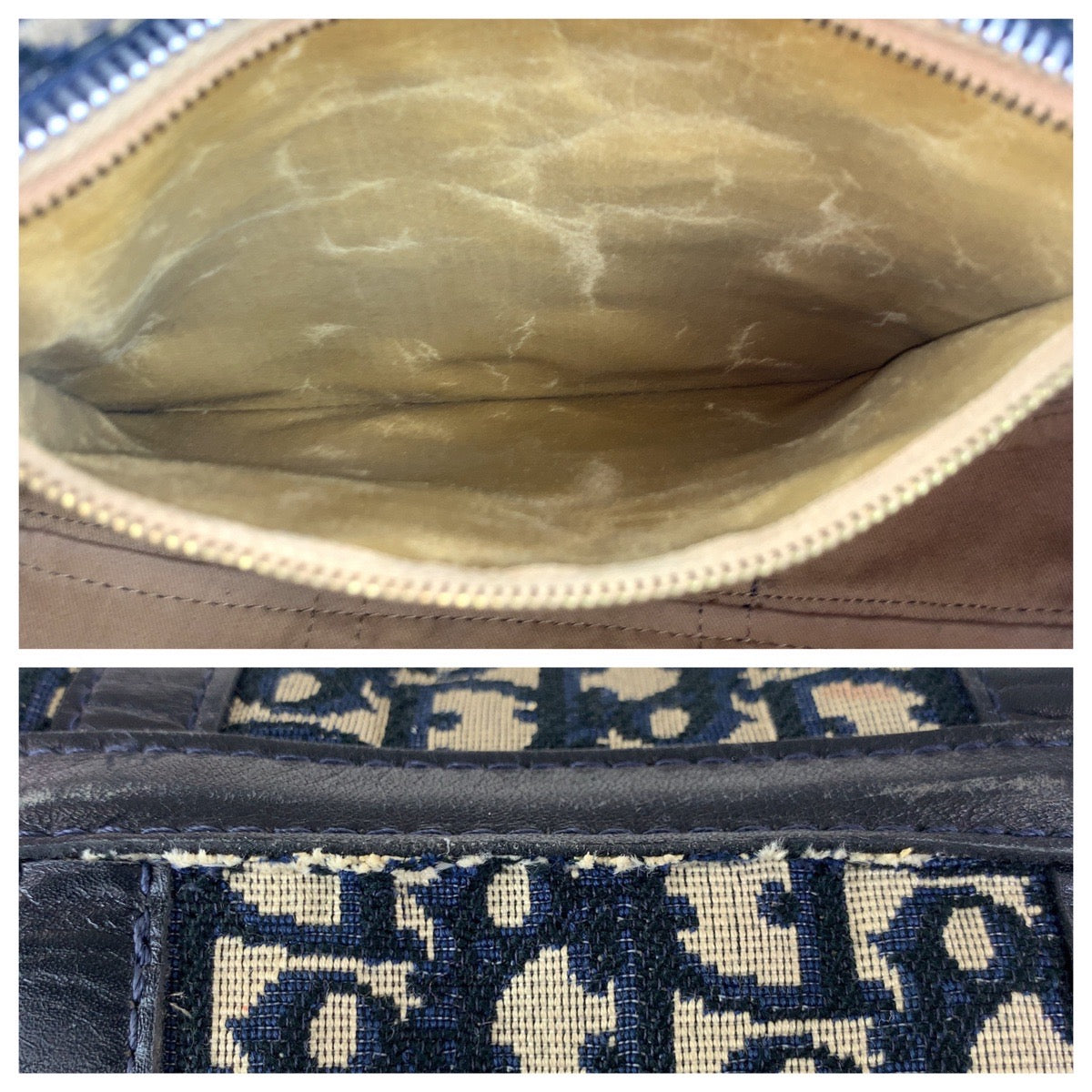 16737
Christian Dior クリスチャンディオール ヴィンテージ トロッター ネイビー シルバー金具 キャンバス / レザー ハンドバッグ ボストンバッグ  レディース