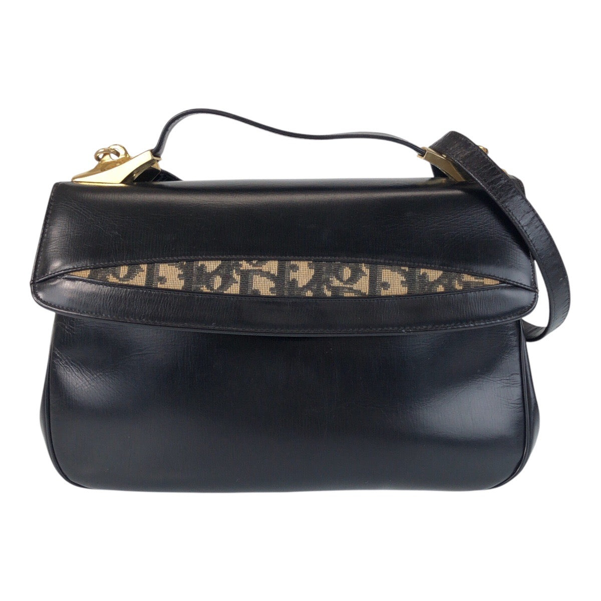 16738
Christian Dior クリスチャンディオール ヴィンテージ トロッター ブラック 黒 ゴールド金具 レザー 2way ショルダーバッグ ハンドバッグ レディース AB46
