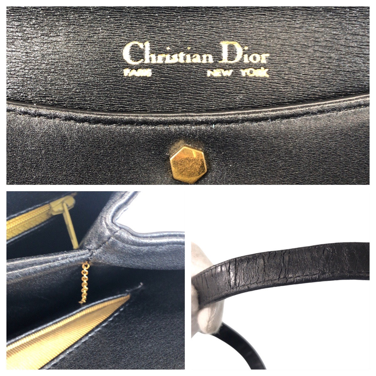 16738
Christian Dior クリスチャンディオール ヴィンテージ トロッター ブラック 黒 ゴールド金具 レザー 2way ショルダーバッグ ハンドバッグ  レディース AB46
