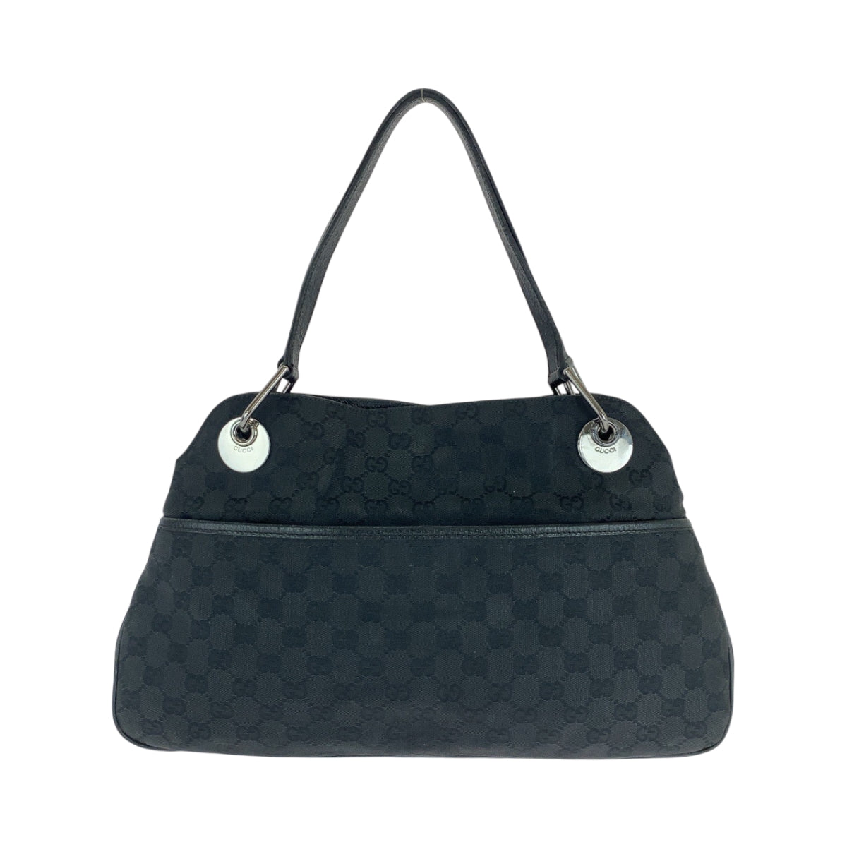 16739
GUCCI グッチ ブラック 黒 シルバー金具 GGキャンバス 121023 ショルダーバッグ ハンドバッグ トートバッグ  レディース ABP38