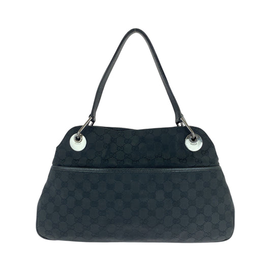 16739
GUCCI グッチ ブラック 黒 シルバー金具 GGキャンバス 121023 ショルダーバッグ ハンドバッグ トートバッグ  レディース ABP38