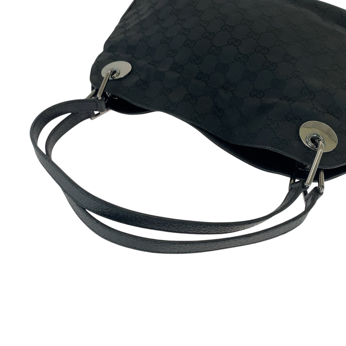 16739
GUCCI グッチ ブラック 黒 シルバー金具 GGキャンバス 121023 ショルダーバッグ ハンドバッグ トートバッグ  レディース ABP38