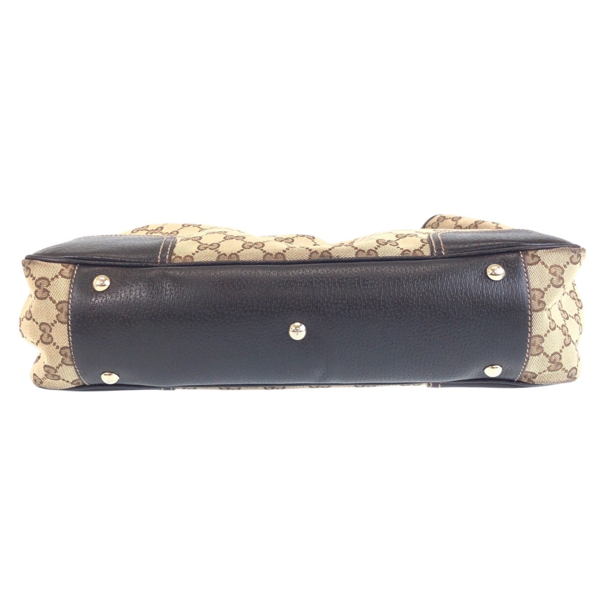 16740
GUCCI グッチ シェリーライン ベージュ ブラウン ゴールド金具 GGキャンバス / レザー トートバッグ ショルダーバッグ  レディース AB40