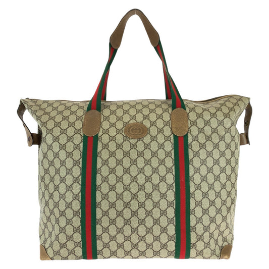 16741
GUCCI グッチ ヴィンテージ オールドグッチ シェリーライン インターロッキング GGスプリームキャンバス / レザー 89 19 012 ボストンバッグ トートバッグ メンズ AB48