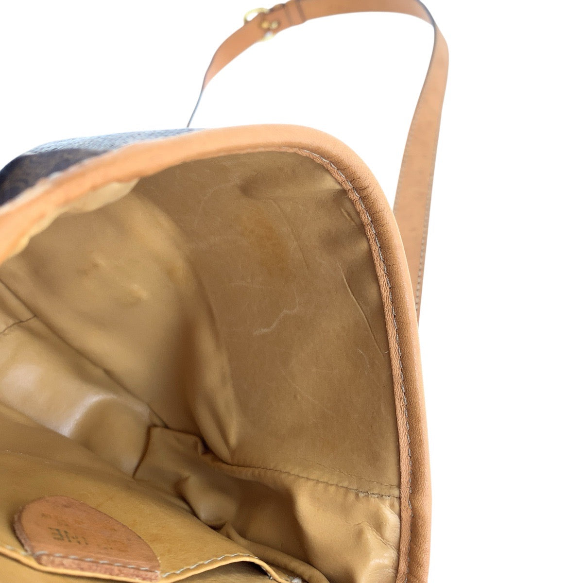 16743
CELINE セリーヌ ヴィンテージ マカダム メダル ブラウン ゴールド金具 PVC / レザー ショルダーバッグ ポシェット  レディース ABP40