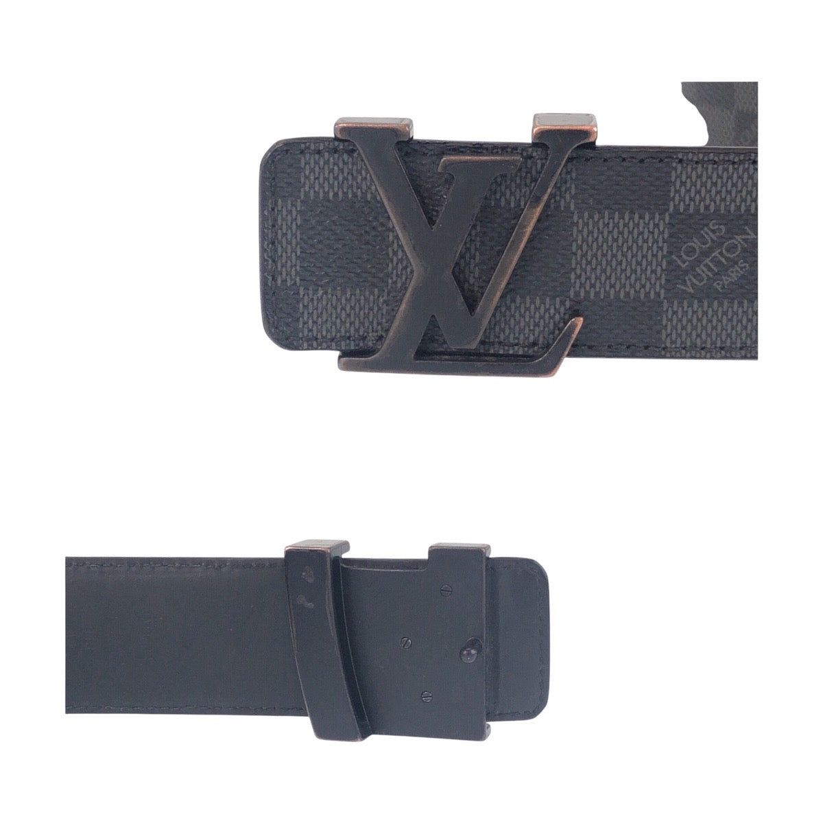 16745
LOUIS VUITTON ルイヴィトン ダミエ グラフィット サンチュール LVイニシアル 110cm/44インチ ブラック 黒  PVC / レザー M9808 ベルト  メンズ