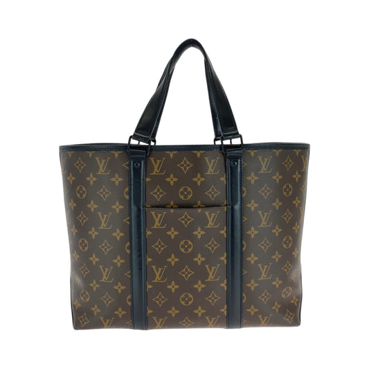 16746
LOUIS VUITTON ルイヴィトン モノグラム マカサー ウィークエンドPM ブラウン ブラック ブラック金具 PVC M45734 トートバッグ ビジネスバッグ  メンズ
