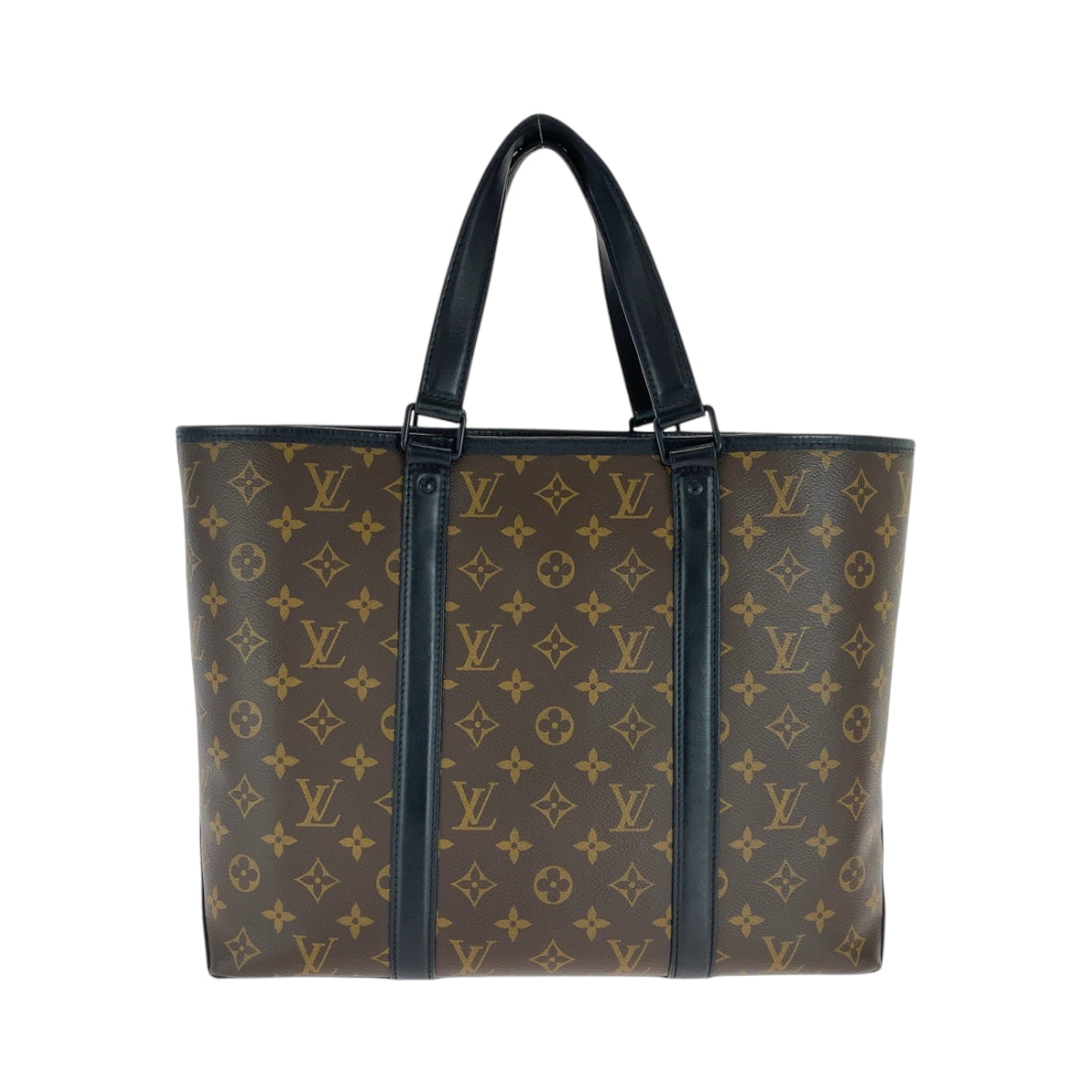 16746
LOUIS VUITTON ルイヴィトン モノグラム マカサー ウィークエンドPM ブラウン ブラック ブラック金具 PVC M45734 トートバッグ ビジネスバッグ  メンズ