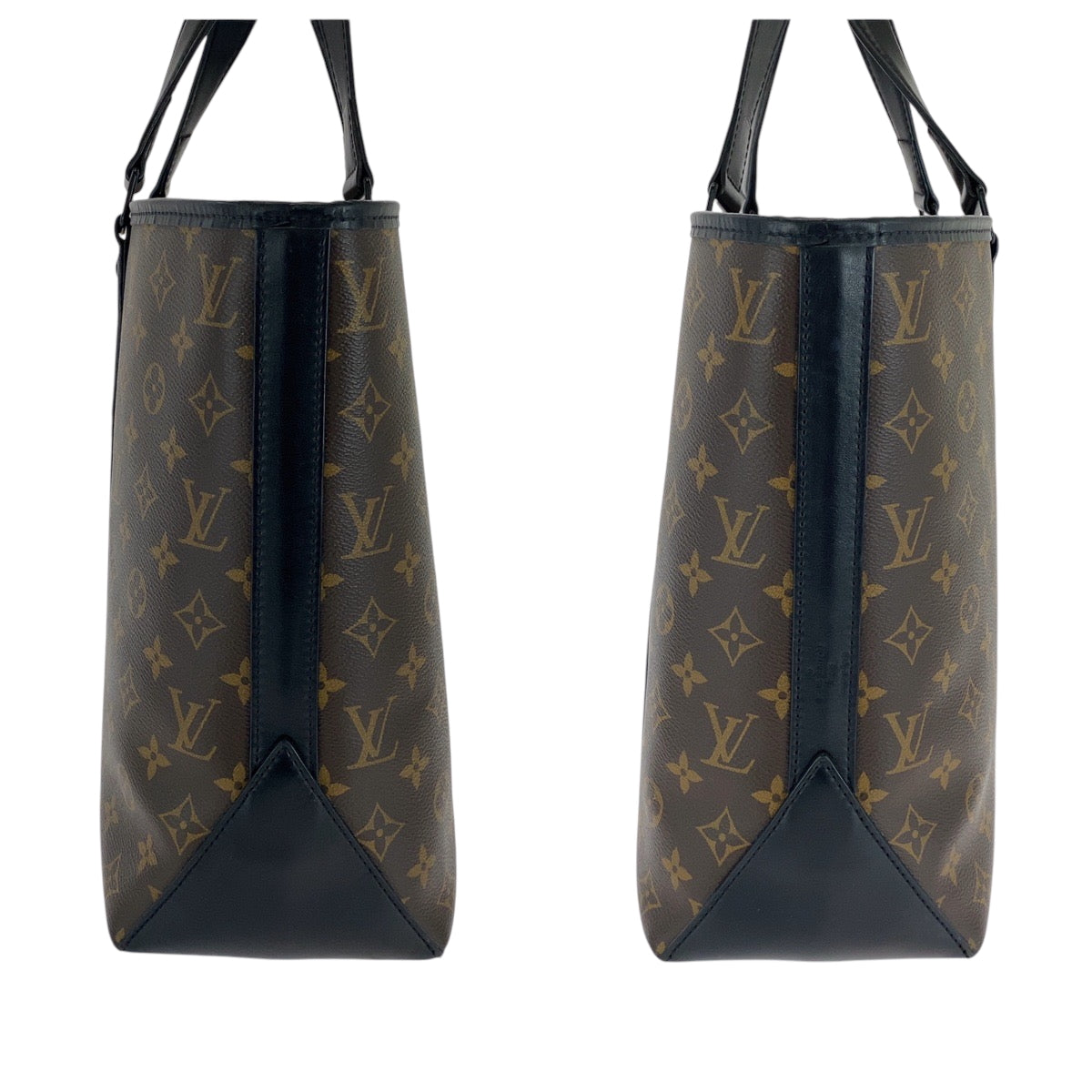16746
LOUIS VUITTON ルイヴィトン モノグラム マカサー ウィークエンドPM ブラウン ブラック ブラック金具 PVC M45734 トートバッグ ビジネスバッグ  メンズ