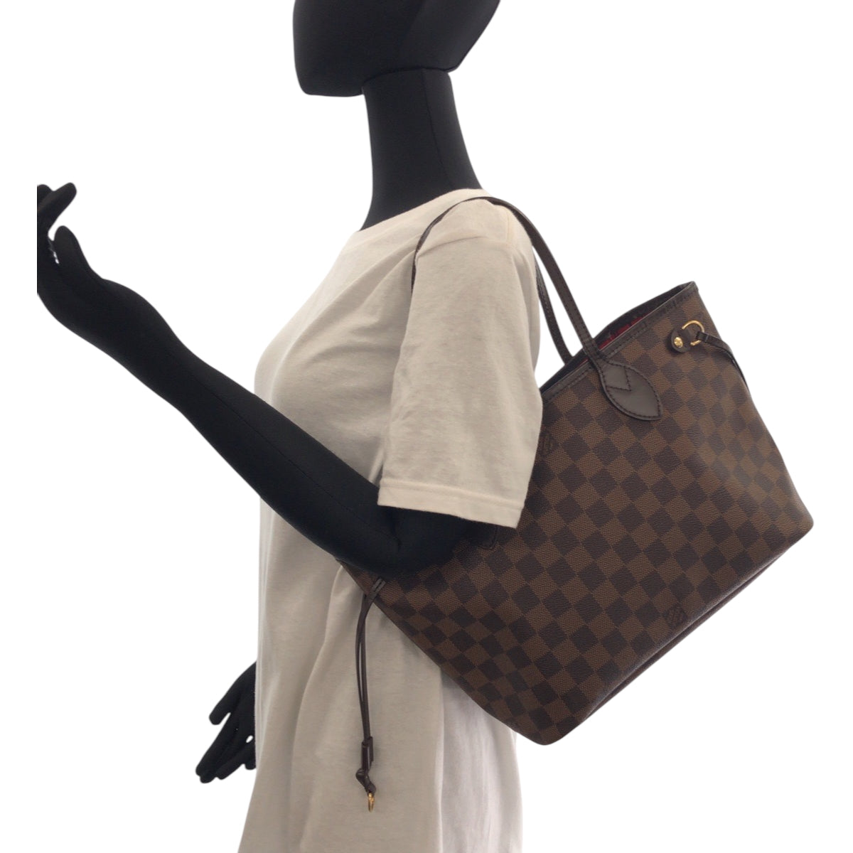16747
LOUIS VUITTON ルイヴィトン ダミエ エベヌ ネヴァーフルPM ブラウン ゴールド金具 PVC N41359 トートバッグ ショルダーバッグ  レディース ABP75