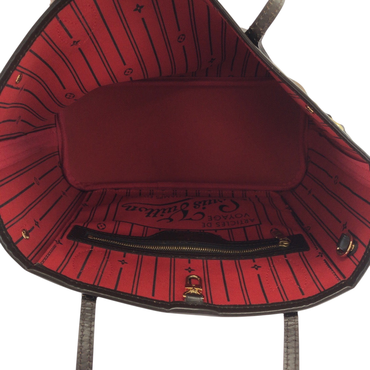16747
LOUIS VUITTON ルイヴィトン ダミエ エベヌ ネヴァーフルPM ブラウン ゴールド金具 PVC N41359 トートバッグ ショルダーバッグ  レディース ABP75