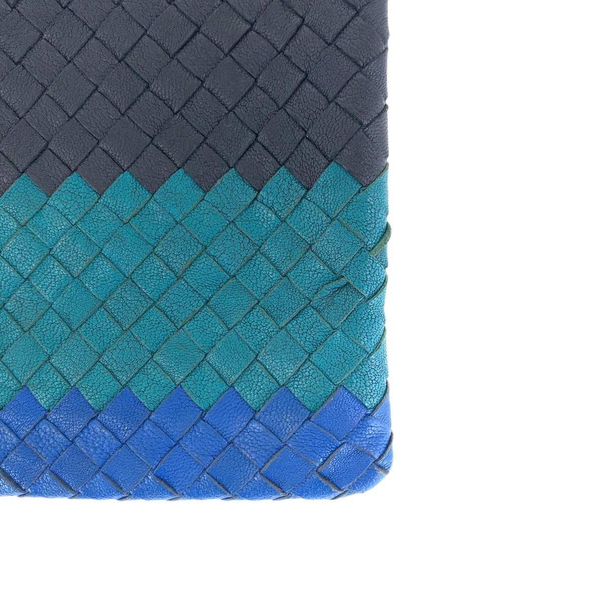 16748
BOTTEGAVENETA ボッテガヴェネタ イントレチャート ブラック ブルー レザー クラッチバッグ セカンドバッグ  メンズ ABP34