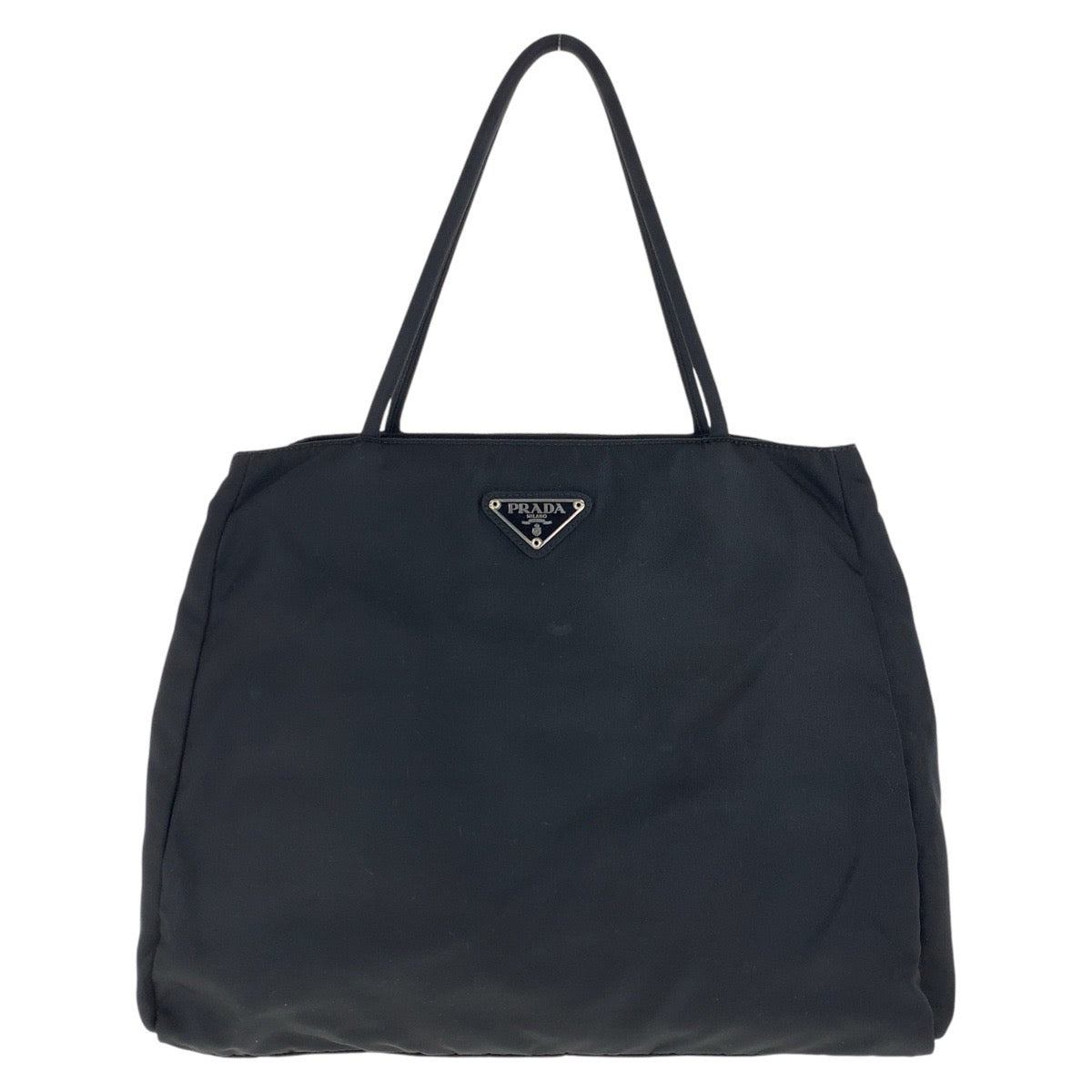 16749
PRADA プラダ テスート 三角ロゴプレート ブラック 黒 シルバー金具 ナイロン トートバッグ ハンドバッグ  レディース ABP40