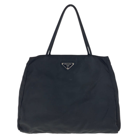 16749
PRADA プラダ テスート 三角ロゴプレート ブラック 黒 シルバー金具 ナイロン トートバッグ ハンドバッグ  レディース ABP40