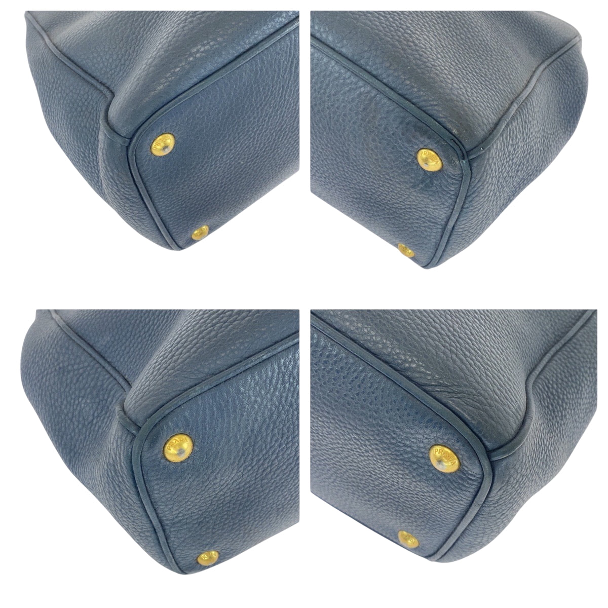 16750
PRADA プラダ ヴィッテロダイノ ロゴ ブルー ゴールド金具 レザー BN2420 トートバッグ ハンドバッグ レディース ABP63