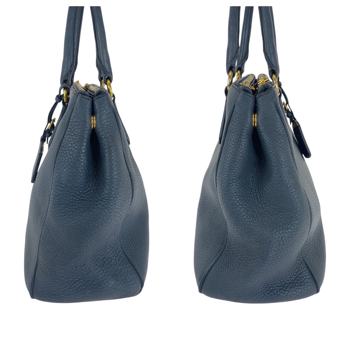 16750
PRADA プラダ ヴィッテロダイノ ロゴ ブルー ゴールド金具 レザー BN2420 トートバッグ ハンドバッグ  レディース ABP63