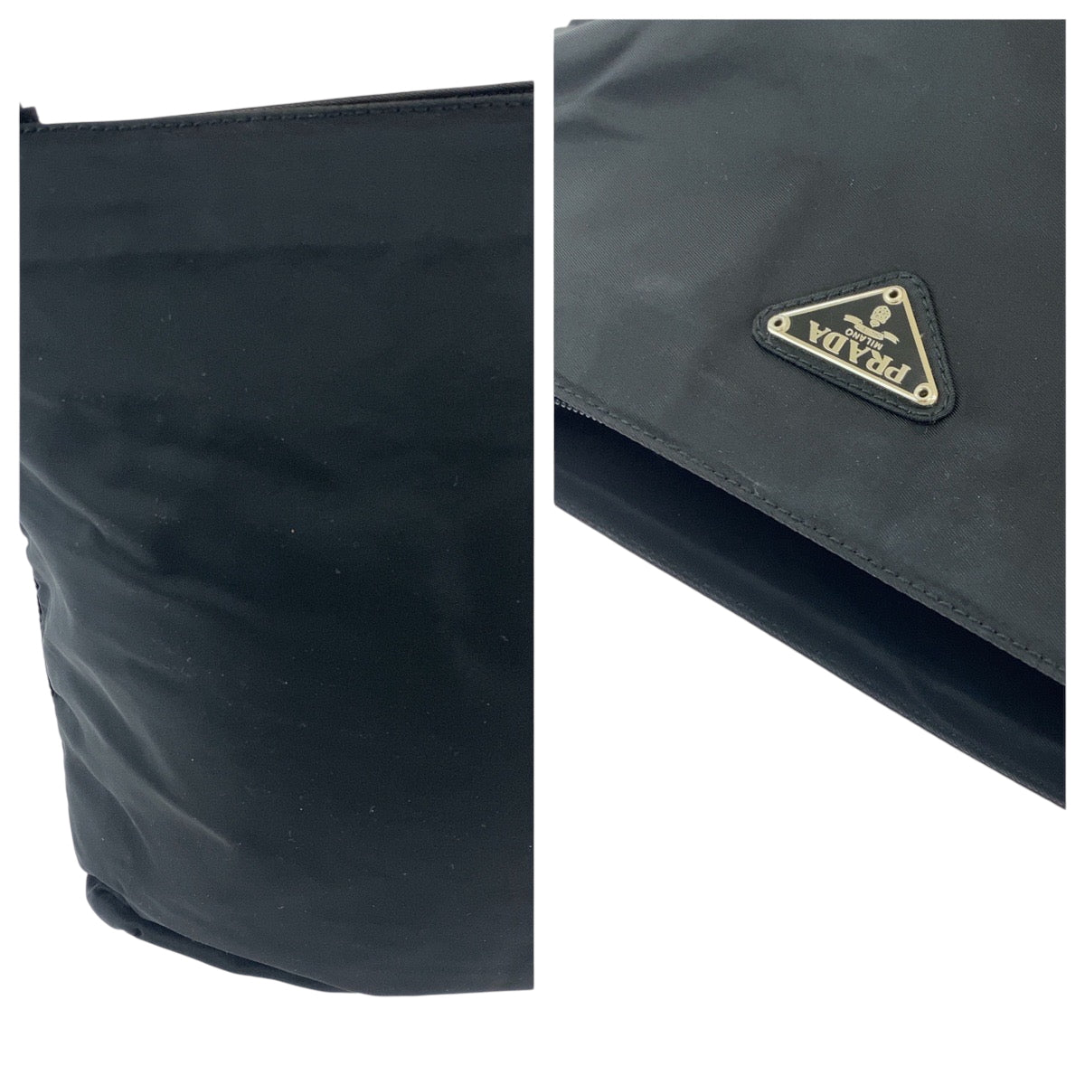 16751
PRADA プラダ テスート 三角ロゴプレート ブラック 黒 シルバー金具 ナイロン B6242 ショルダーバッグ トートバッグ レディース ABP39