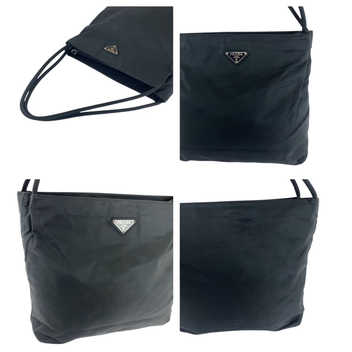 16751
PRADA プラダ テスート 三角ロゴプレート ブラック 黒 シルバー金具 ナイロン B6242 ショルダーバッグ トートバッグ レディース ABP39