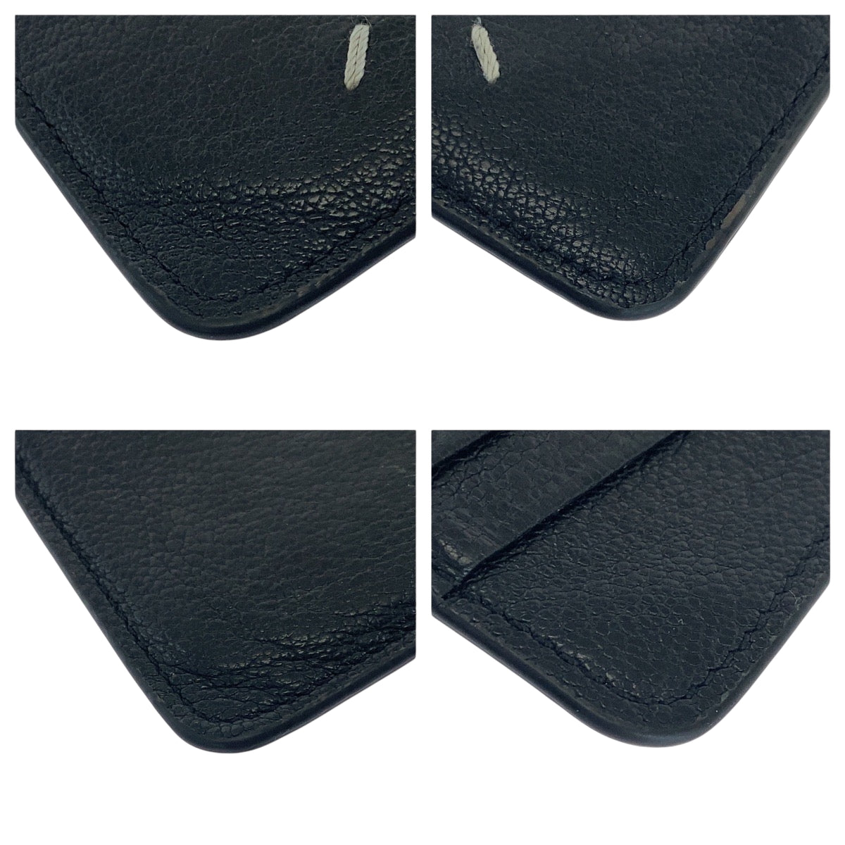 16752
Maison Margiela メゾン マルジェラ ブラック 黒 ホワイト シルバー金具 レザー SA1VX0003 コンパクトウォレット フラグメントケース  メンズ