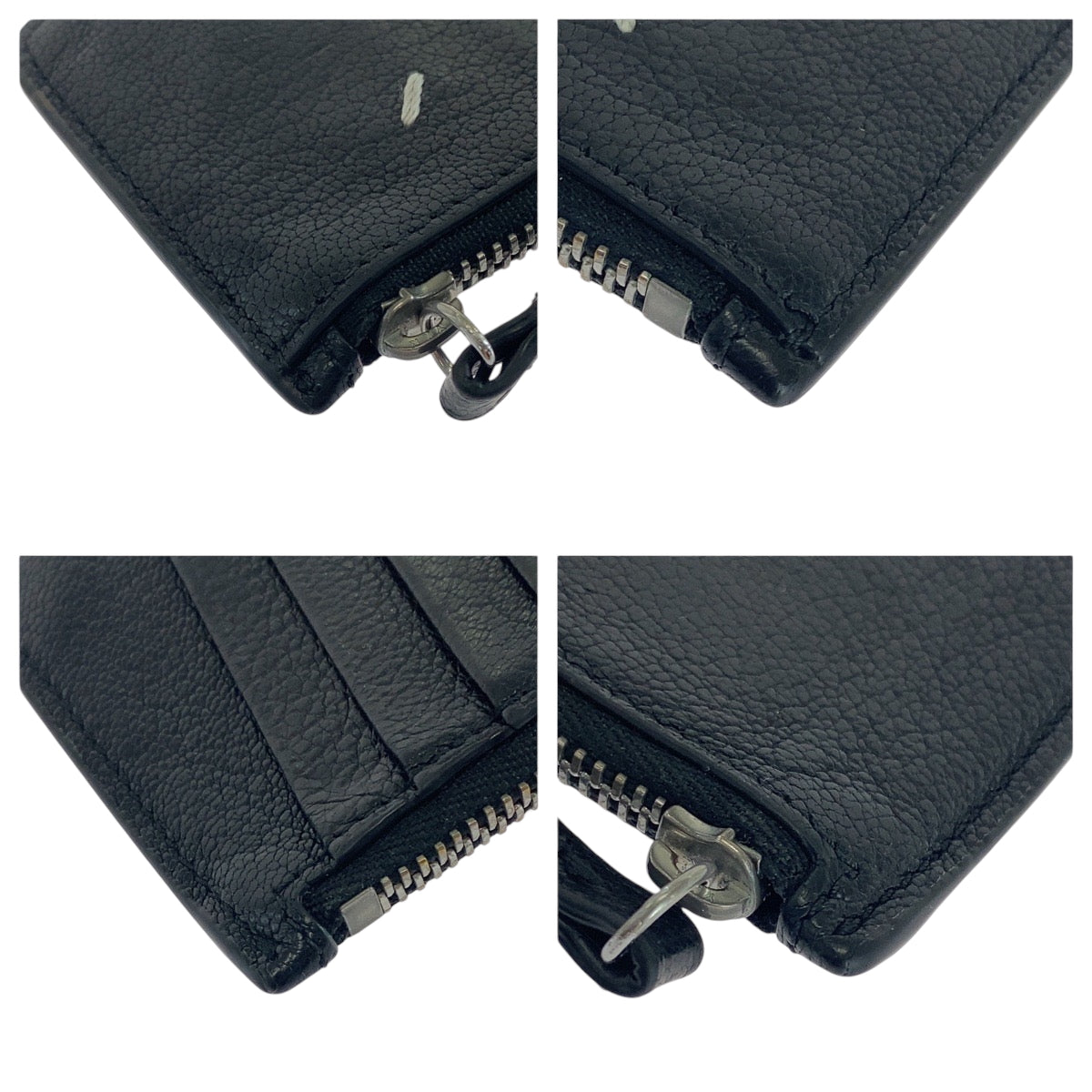 16752
Maison Margiela メゾン マルジェラ ブラック 黒 ホワイト シルバー金具 レザー SA1VX0003 コンパクトウォレット フラグメントケース  メンズ