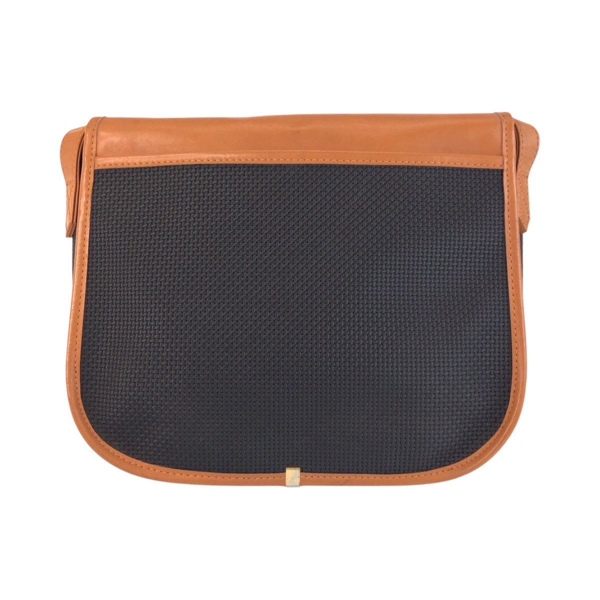 16754
YVES SAINT LAURENT イヴ サンローラン YSL ブラック 黒 ブラウン ゴールド金具 PVC / レザー ショルダーバッグ ポシェット  レディース
