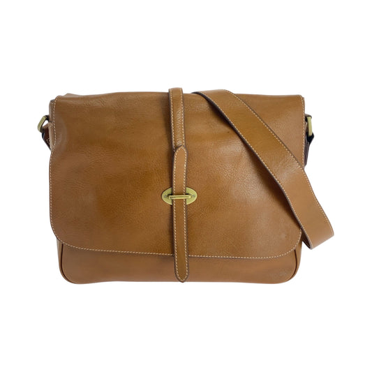 16757
MULBERRY マルベリー ブラウン ゴールド金具 レザー ショルダーバッグ メッセンジャーバッグ  レディース ABP16