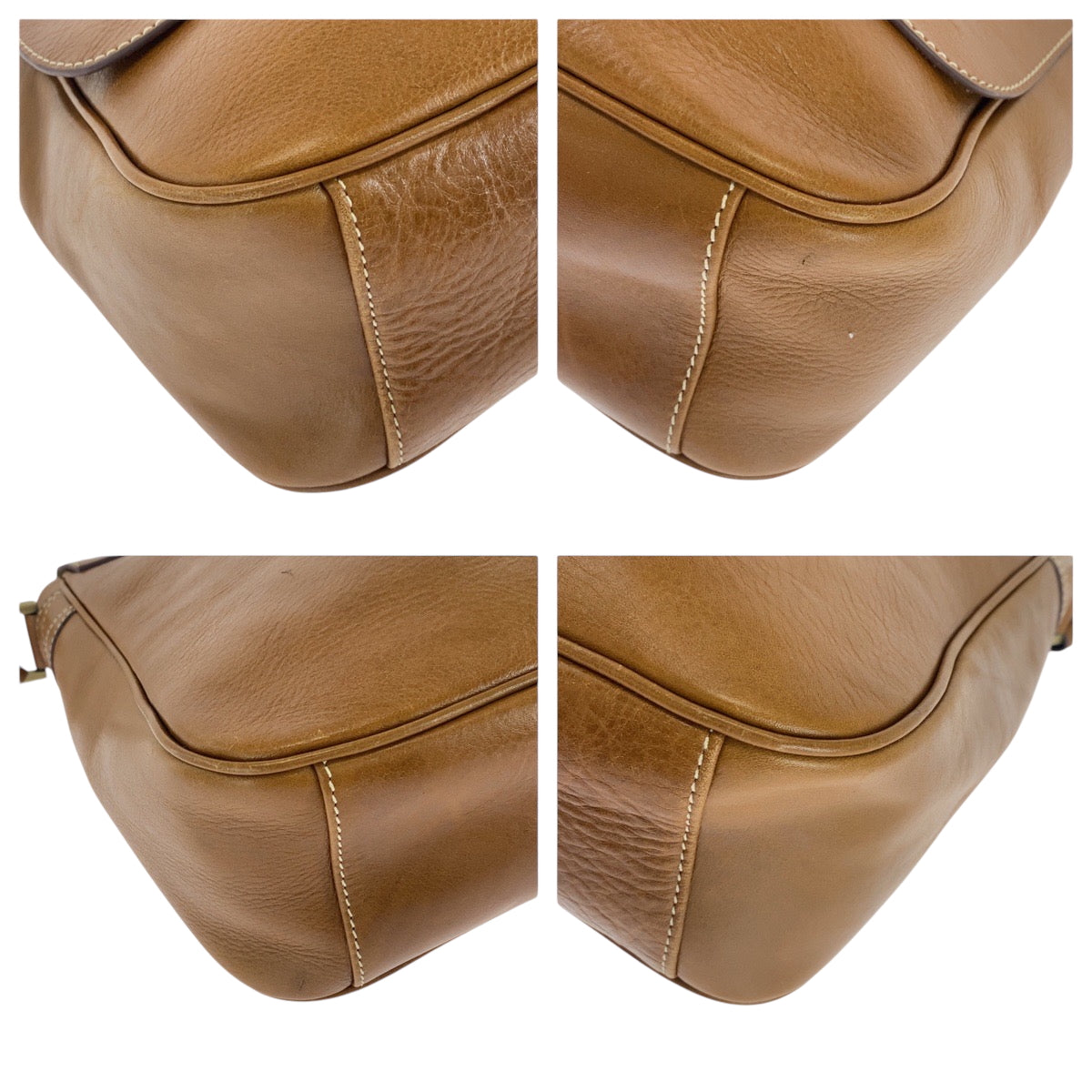 16757
MULBERRY マルベリー ブラウン ゴールド金具 レザー ショルダーバッグ メッセンジャーバッグ  レディース ABP16