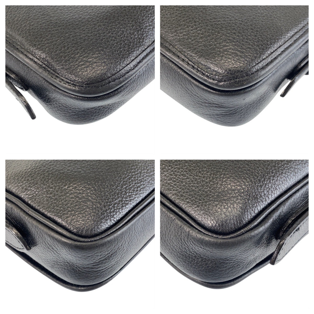 16758
YVES SAINT LAURENT イヴ サンローラン YSL ブラック 黒 ゴールド金具 レザー ショルダーバッグ ポシェット  レディース ABP41